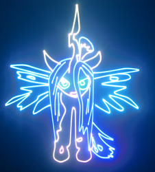 Size: 2600x2880 | Tagged: safe, artist:laserpon3, queen chrysalis, changeling, changeling queen, custom, irl, is it still traditional art if you use a laser, laser, photo, solo