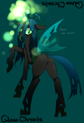 Size: 800x1171 | Tagged: safe, queen chrysalis, changeling, changeling queen, bugbutt, female, pixiv, solo