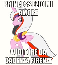 Size: 1228x1385 | Tagged: safe, princess cadance, alicorn, pony, assassin's creed, crossover, ezio auditore, image macro