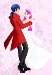 Size: 600x863 | Tagged: safe, artist:groovyfish, princess cadance, shining armor, clothes, female, humanized, male