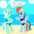 Size: 1000x1000 | Tagged: safe, artist:madmax, derpibooru import, lyra heartstrings, rainbow dash, pegasus, pony, unicorn, beach, bikini, bipedal, clothes, duo, duo female, female, irrational exuberance, mare, smiling, swimsuit