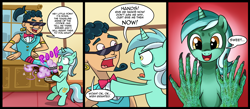 Size: 1500x656 | Tagged: safe, artist:madmax, lyra heartstrings, pony, unicorn, adoracreepy, comic, creepy, cute, evil grin, female, genie, hand, hand fetish, happy, mare, nightmare fuel, norm, smiling, that pony sure does love hands, the fairly oddparents, wish