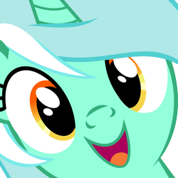 Size: 5000x5000 | Tagged: safe, artist:drpancakees, lyra heartstrings, pony, unicorn, absurd resolution, close-up, cute, face, female, hi anon, looking at you, mare, meme, open mouth, open smile, smiling, smiling at you, solo