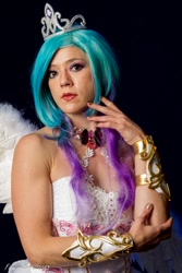 Size: 500x750 | Tagged: safe, artist:hollygloha, princess celestia, human, cosplay, irl, irl human, photo, solo