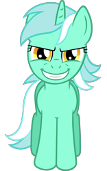 Size: 1800x2880 | Tagged: safe, artist:wildtiel, lyra heartstrings, pony, unicorn, female, green coat, horn, mare, rapeface, two toned mane