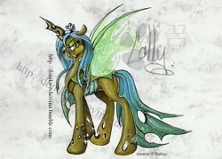 Size: 900x644 | Tagged: safe, artist:donika-schovina, queen chrysalis, changeling, changeling queen, female, solo