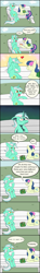 Size: 1024x6952 | Tagged: safe, artist:sailorsun546, bon bon, lyra heartstrings, sweetie drops, earth pony, pony, unicorn, bench, candy, comic, duo, duo female, female, food, mare, mare of a thousand voices, meme, prone, sitting, sitting lyra, voice, voice change