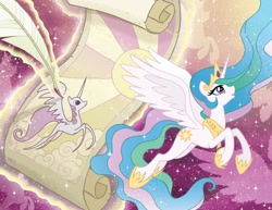 Size: 981x756 | Tagged: safe, artist:tonyfleecs, idw, princess celestia, alicorn, pony, female, horn, mare, solo