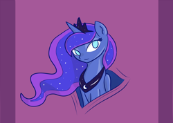 Size: 1586x1132 | Tagged: safe, artist:poptart36, princess luna, alicorn, pony, bust, female, mare, no pupils, portrait, solo