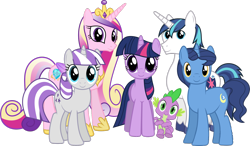 Size: 1600x932 | Tagged: safe, artist:90sigma, edit, night light, princess cadance, shining armor, spike, twilight sparkle, twilight velvet, alicorn, dragon, pony, unicorn, family photo, group photo, group picture, simple background, spike's family, transparent background