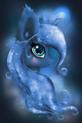 Size: 1934x2890 | Tagged: safe, artist:wilvarin-liadon, princess luna, alicorn, pony, bust, female, fluffy, looking at you, mare, portrait, solo