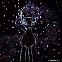 Size: 640x640 | Tagged: safe, artist:zaininn, princess luna, alicorn, pony, female, horn, mare, simple background, solo