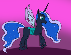 Size: 1130x880 | Tagged: safe, artist:sheanar, princess luna, changeling, changelingified, princess lusalis, solo, species swap