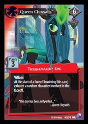 Size: 409x571 | Tagged: safe, queen chrysalis, changeling, changeling queen, canterlot nights, ccg, enterplay, mlp trading card game