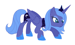 Size: 1153x692 | Tagged: safe, artist:fleshsong, princess luna, alicorn, pony, s1 luna, simple background, solo