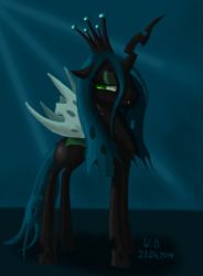 Size: 1149x1561 | Tagged: dead source, safe, artist:winterdominus, queen chrysalis, changeling, changeling queen, female, solo