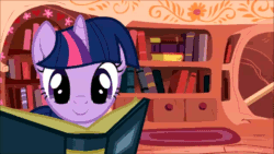 Size: 640x360 | Tagged: safe, artist:mixermike622, queen chrysalis, twilight sparkle, oc, oc:fluffle puff, changeling, changeling queen, animated, book, gotta go fast, reading, rolling, smiling