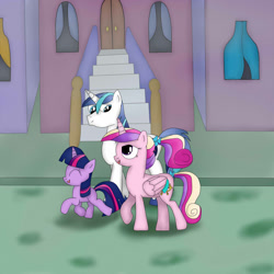 Size: 1024x1024 | Tagged: safe, artist:unlicensedbrony, princess cadance, shining armor, twilight sparkle, alicorn, pony, unicorn, female, filly, male