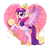 Size: 700x700 | Tagged: safe, artist:jiayi, princess cadance, alicorn, pony, female, heart, mare, rearing, solo