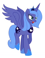 Size: 786x1016 | Tagged: safe, artist:fleshsong, princess luna, alicorn, pony, angry, s1 luna, simple background, solo