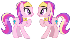 Size: 850x467 | Tagged: safe, artist:colossalstinker, aloe, lotus blossom, princess cadance, alicorn, pony, palette swap