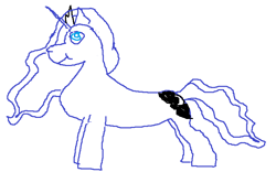 Size: 713x445 | Tagged: safe, artist:irreama, princess luna, alicorn, pony, unicorn, 1000 hours in ms paint, ms paint, simple background, white background, you tried