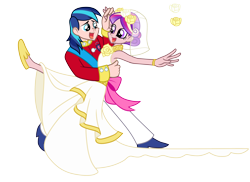 Size: 2500x1816 | Tagged: safe, artist:trinityinyang, princess cadance, shining armor, a canterlot wedding, humanized, scene interpretation