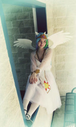 Size: 609x1024 | Tagged: safe, artist:vampire-sacrifice, princess celestia, human, cosplay, irl, irl human, photo, solo