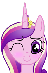 Size: 529x801 | Tagged: safe, artist:andreamelody, princess cadance, alicorn, pony, blushing, simple background, solo, transparent background, vector, wink