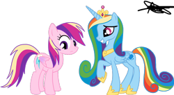 Size: 780x427 | Tagged: safe, artist:andreamelody, princess cadance, rainbow dash, alicorn, pony, fusion, palette swap, race swap, rainbowcorn, recolor, role reversal, simple background, transparent background, vector