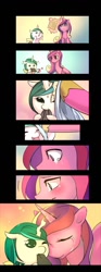 Size: 560x1500 | Tagged: safe, artist:bakki, princess cadance, oc, oc:mirror gleam, alicorn, changeling, hybrid, pony, unicorn, adopted offspring, adoption, comic, crying, cute, disguised baby changeling, feels, foal, interspecies offspring, offspring, palindrome get, parent:queen chrysalis, parent:shining armor, parents:shining chrysalis