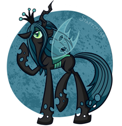 Size: 701x720 | Tagged: safe, artist:starrceline, queen chrysalis, changeling, changeling queen, female, solo