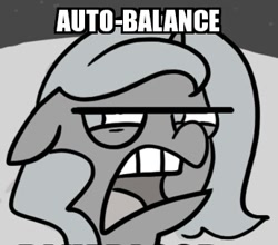 Size: 345x303 | Tagged: safe, artist:egophiliac, edit, princess luna, alicorn, pony, auto-balance, dinkleberg, filly, grayscale, image macro, meme, monochrome, moonstuck, solo, woona