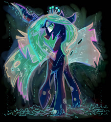 Size: 1000x1100 | Tagged: safe, artist:staticdragon1, queen chrysalis, changeling, changeling queen, female, solo