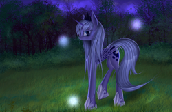 Size: 5000x3282 | Tagged: safe, artist:f13proxima, princess luna, alicorn, pony, detailed background, female, mare, solo