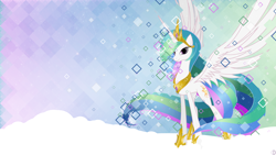 Size: 1920x1080 | Tagged: safe, artist:nemesis360, artist:omniscient-duck, princess celestia, alicorn, pony, solo, vector, wallpaper