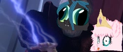 Size: 450x192 | Tagged: safe, edit, queen chrysalis, oc, oc:fluffle puff, changeling, changeling queen, 1000 hours in ms paint, hey you, ms paint, star wars