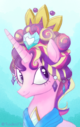 Size: 600x958 | Tagged: safe, artist:toodles3702, princess cadance, alicorn, pony, alternate hairstyle, ceremonial headdress, crown, solo