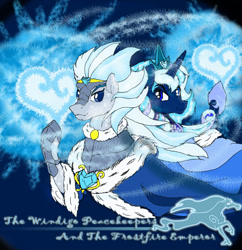 Size: 742x766 | Tagged: safe, artist:pen-mightier, princess luna, alicorn, crystal pony, pony, windigo, crystal heart, fanfic, fanfic art, fanfic cover