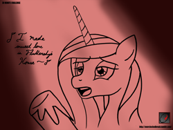 Size: 1500x1128 | Tagged: safe, artist:overclock, princess cadance, alicorn, pony, drama, princess, singing, solo, spotlight