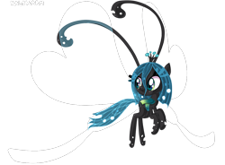 Size: 1041x768 | Tagged: dead source, safe, artist:kaltwarm, queen chrysalis, changeling, changeling queen, breeziefied, cute, cutealis, solo