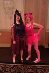 Size: 1728x2592 | Tagged: safe, pinkie pie, princess luna, human, cosplay, irl, irl human, photo