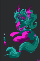 Size: 800x1214 | Tagged: safe, artist:kolshica, idw, princess luna, alicorn, pony, color palette challenge, evil luna, limited palette, solo