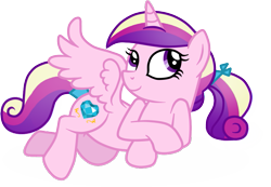 Size: 907x629 | Tagged: safe, artist:andreamelody, artist:icaron, princess cadance, alicorn, pony, ponytail, show accurate, simple background, solo, transparent background, vector, younger