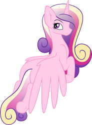 Size: 6000x8132 | Tagged: safe, artist:pastelflakes, princess cadance, alicorn, pony, absurd resolution, heart, looking back, simple background, solo, transparent background, vector