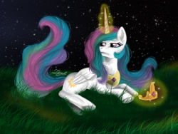 Size: 640x480 | Tagged: safe, artist:xxmarijuanaxx, princess celestia, alicorn, pony, magic, night, solo