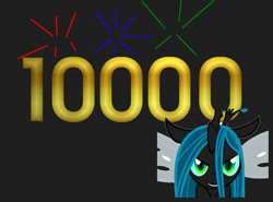 Size: 1273x943 | Tagged: safe, artist:nabbiekitty, queen chrysalis, changeling, changeling queen, 10000, celebration, fireworks, milestone, solo, vector