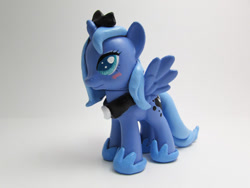 Size: 500x375 | Tagged: safe, artist:imsya, princess luna, alicorn, pony, blushing, brushable, custom, figure, s1 luna, solo, spread wings, toy