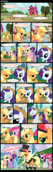 Size: 800x2550 | Tagged: safe, artist:mixermike622, derpibooru import, applejack, fluttershy, pinkie pie, rainbow dash, rarity, twilight sparkle, earth pony, pegasus, pony, unicorn, applejack's hat, clothes, comic, dapperjack, hat, implied apple bloom, implied big macintosh, mane six, missing accessory, suit, top hat