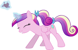 Size: 5002x3236 | Tagged: dead source, safe, artist:montanaferrin, princess cadance, alicorn, pony, a canterlot wedding, filly cadance, heart, lip bite, magic, ponytail, simple background, solo, transparent background, vector, younger